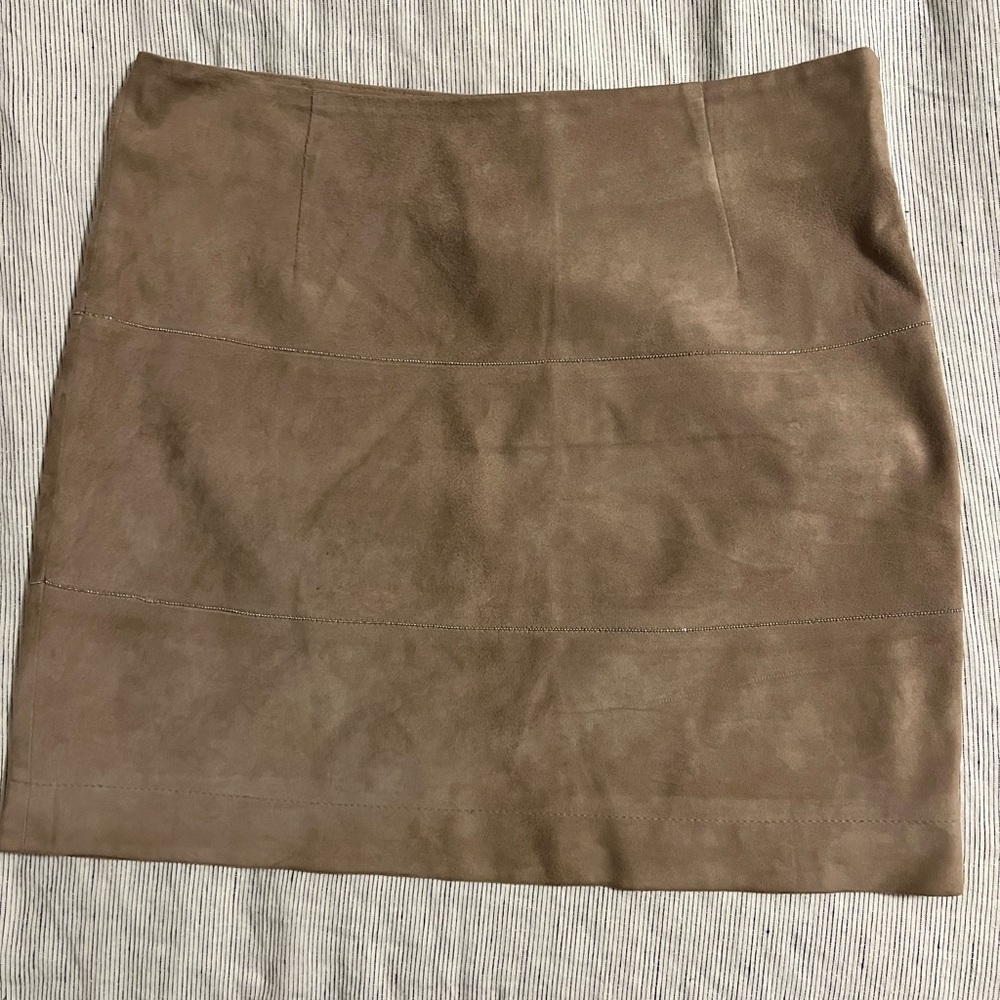 Brunello Cucinelli suede beaded mini skirt